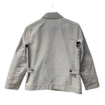 Prada Vintage Blue Striped Canvas Zip Up Collared Jacket