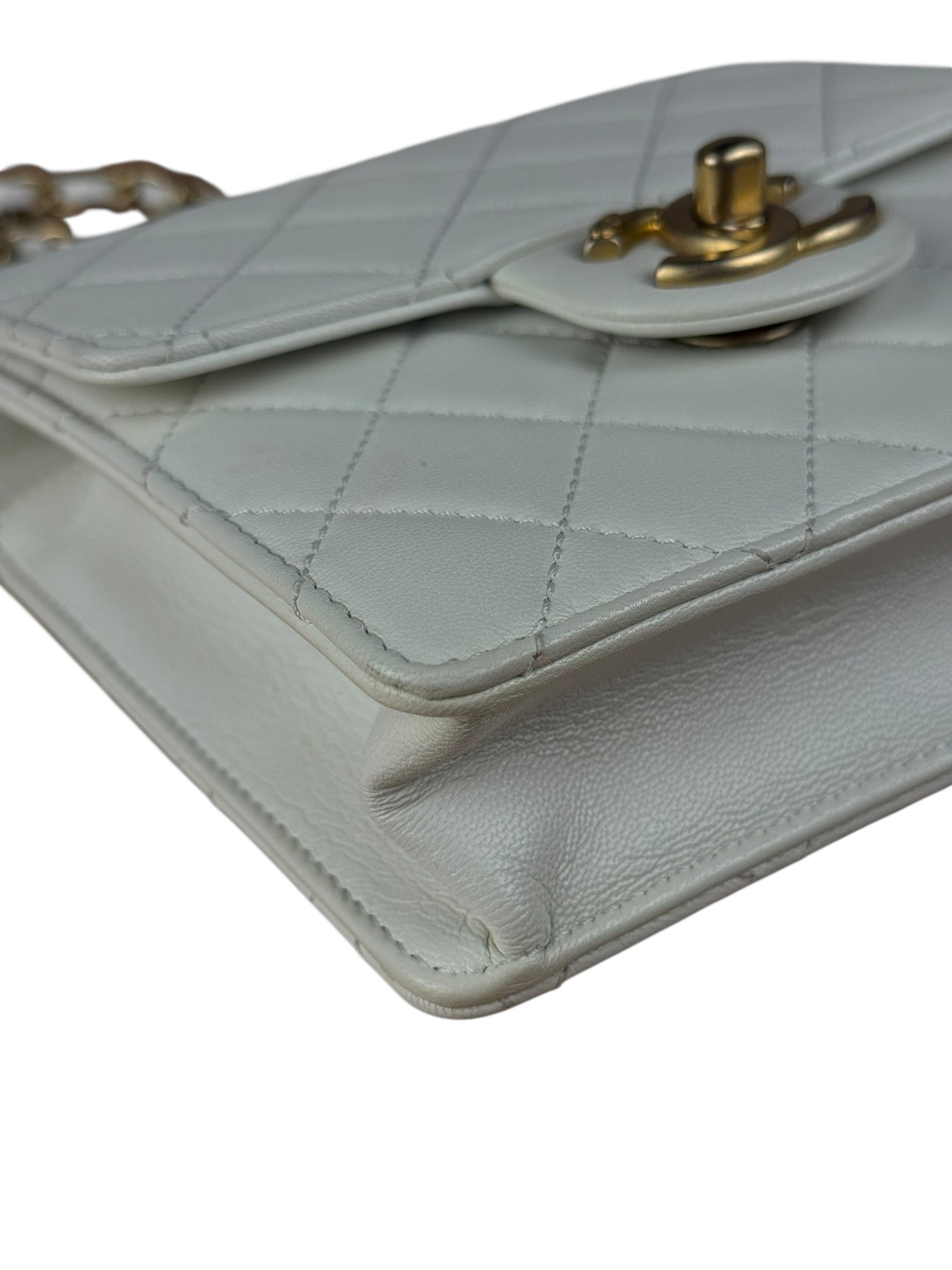 Chanel Small Chic Pearls White Flap Bag 2019