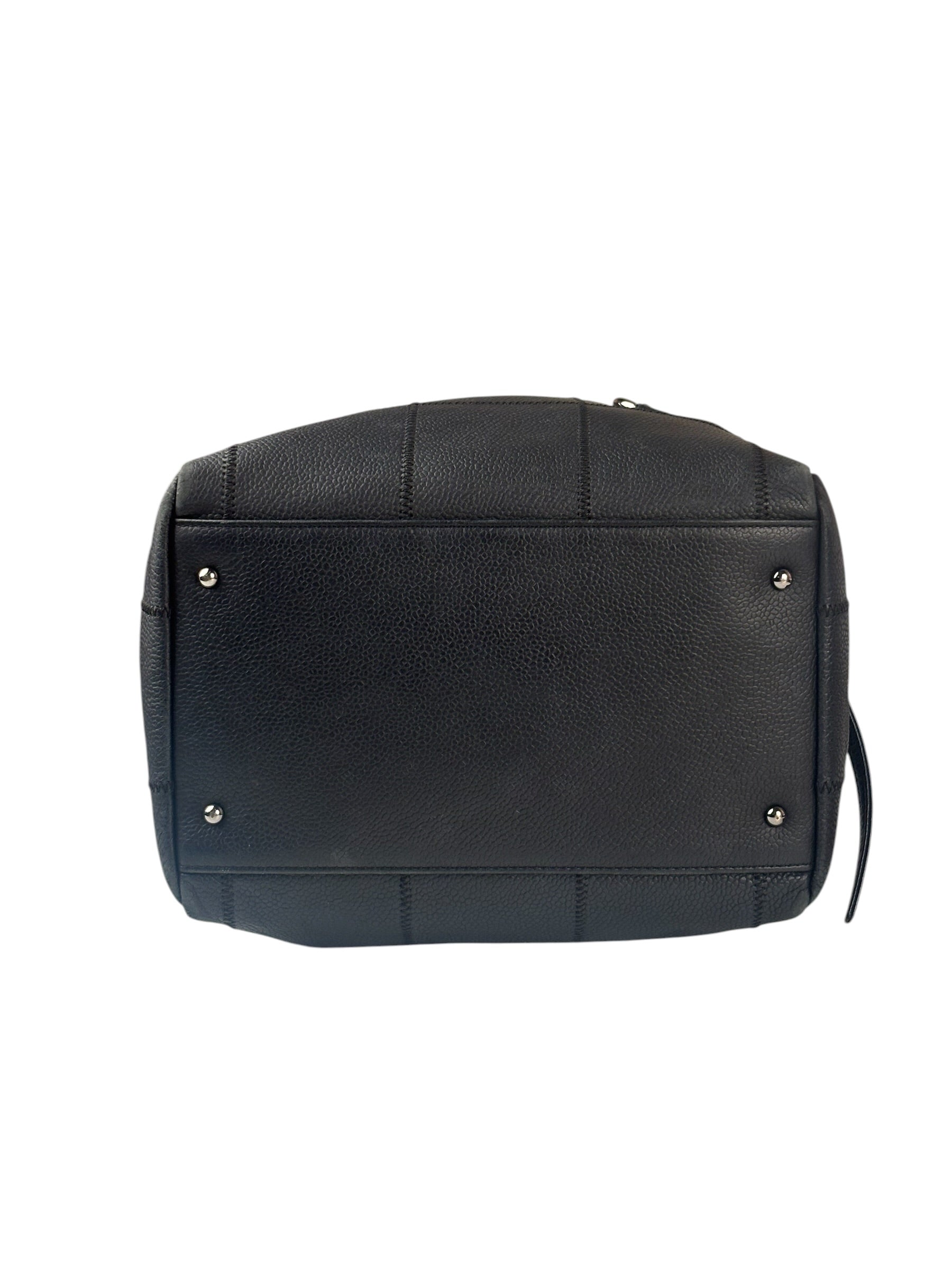 Chanel Navy Chocolate Bar Square Quilt LAX Bowler Bag 2004