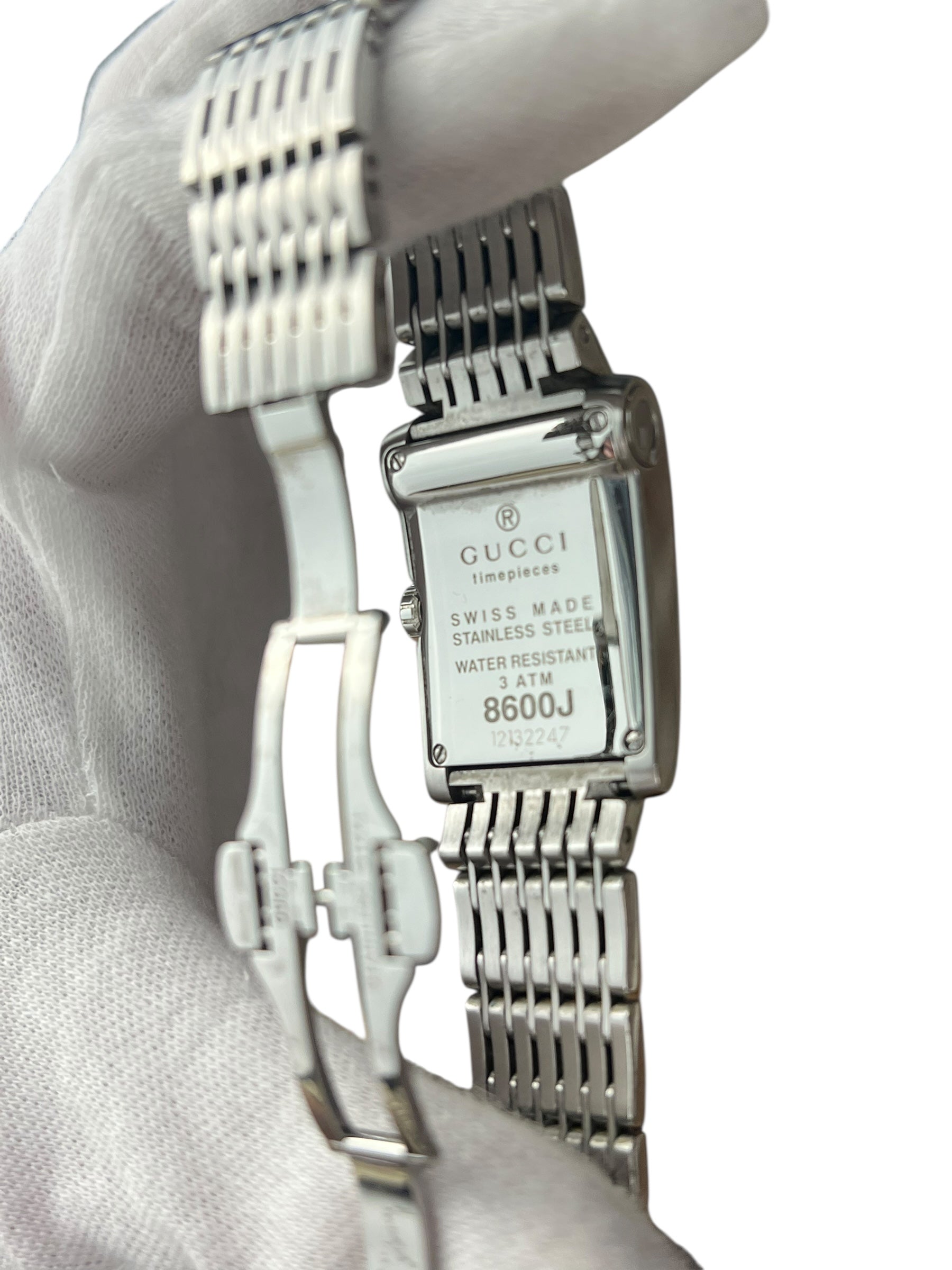 Gucci Black Tank Stainless Band