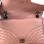 Gucci Pink Leather GG Marmont Shoulder Bag