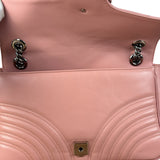 Gucci Pink Leather GG Marmont Shoulder Bag