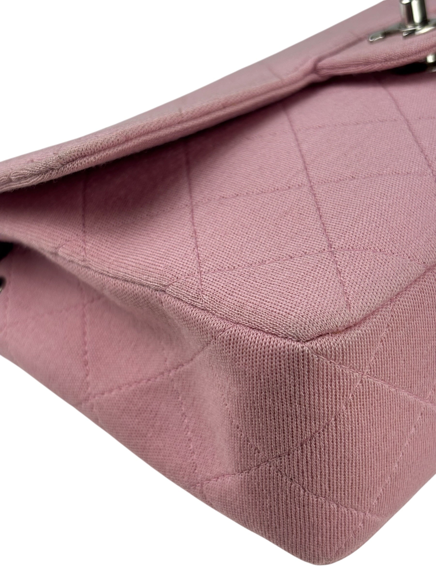 Chanel Pink Quilted Jersey Classic Flap Bag 1997