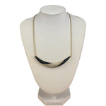 Christian Dior Black Enamel & Pave Rhinestone Crescent Chocker Necklace