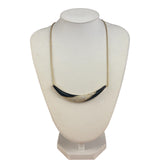 Christian Dior Black Enamel & Pave Rhinestone Crescent Chocker Necklace