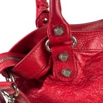 Balenciaga Red Leather Motocross City Two-Way Bag