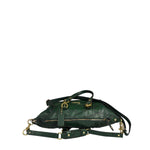Coach Green Croc-Embossed Ashley Satchel Shoulder Bag