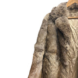Vintage Mottled Brown Rabbit Fur Coat