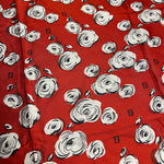 Fendi Red Rose Patterned Silk Scarf