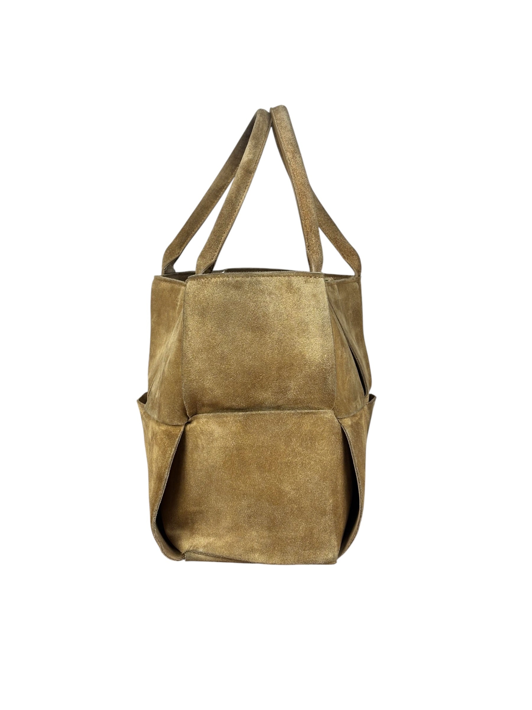Bottega Veneta Brown Suede Maxi Intrecciato Arco Tote