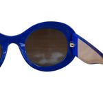 Chanel Vintage Blue Round Frame Sunglasses