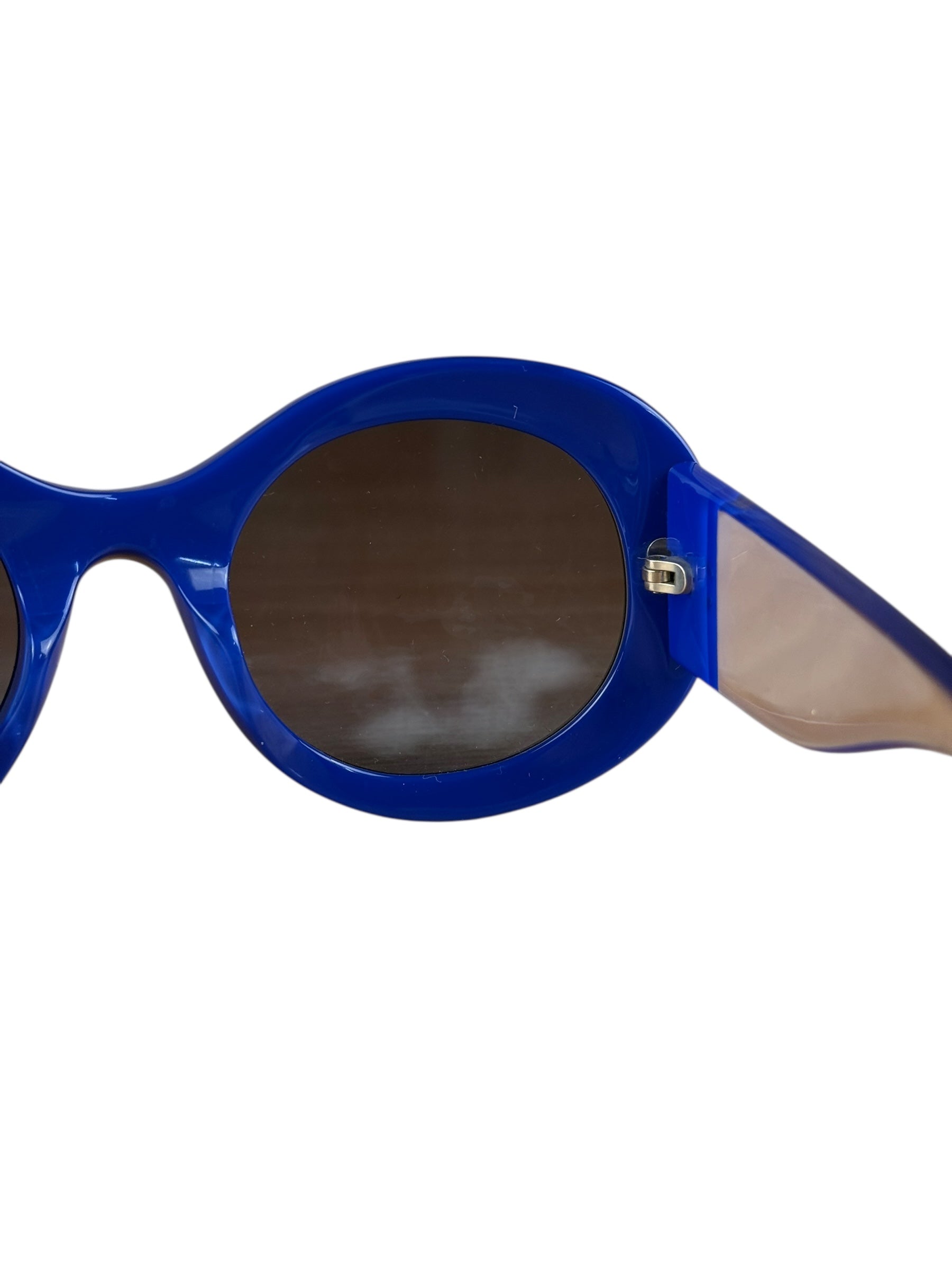 Chanel Vintage Blue Round Frame Sunglasses