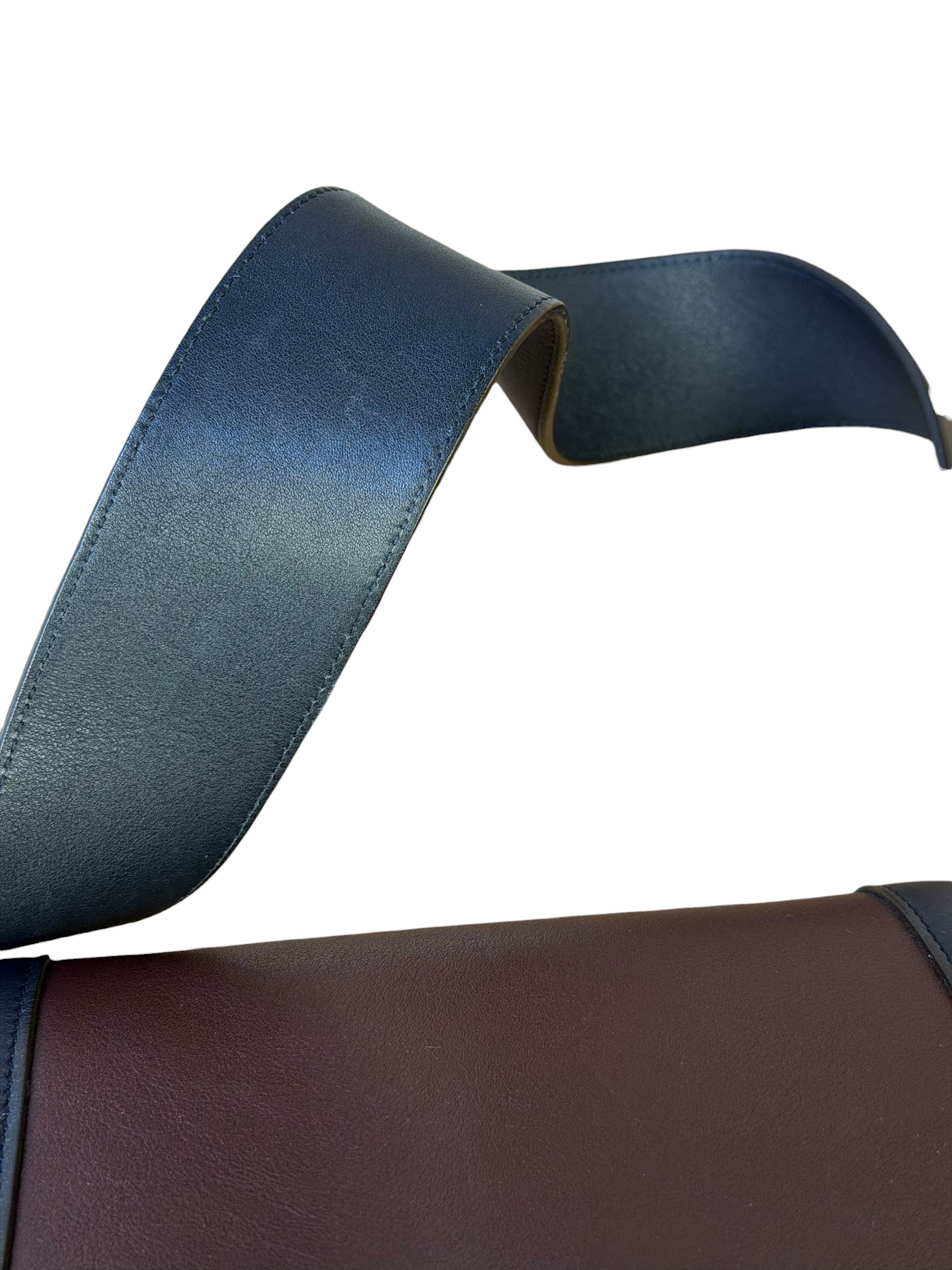 Celine Navy Blue/Burgundy Medium Frame Shoulder Bag