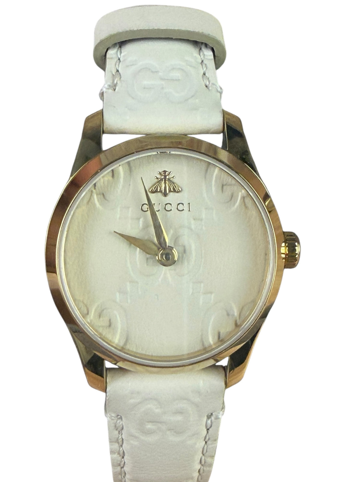 Gucci 126.5 GG Cream Leather Dial & Band