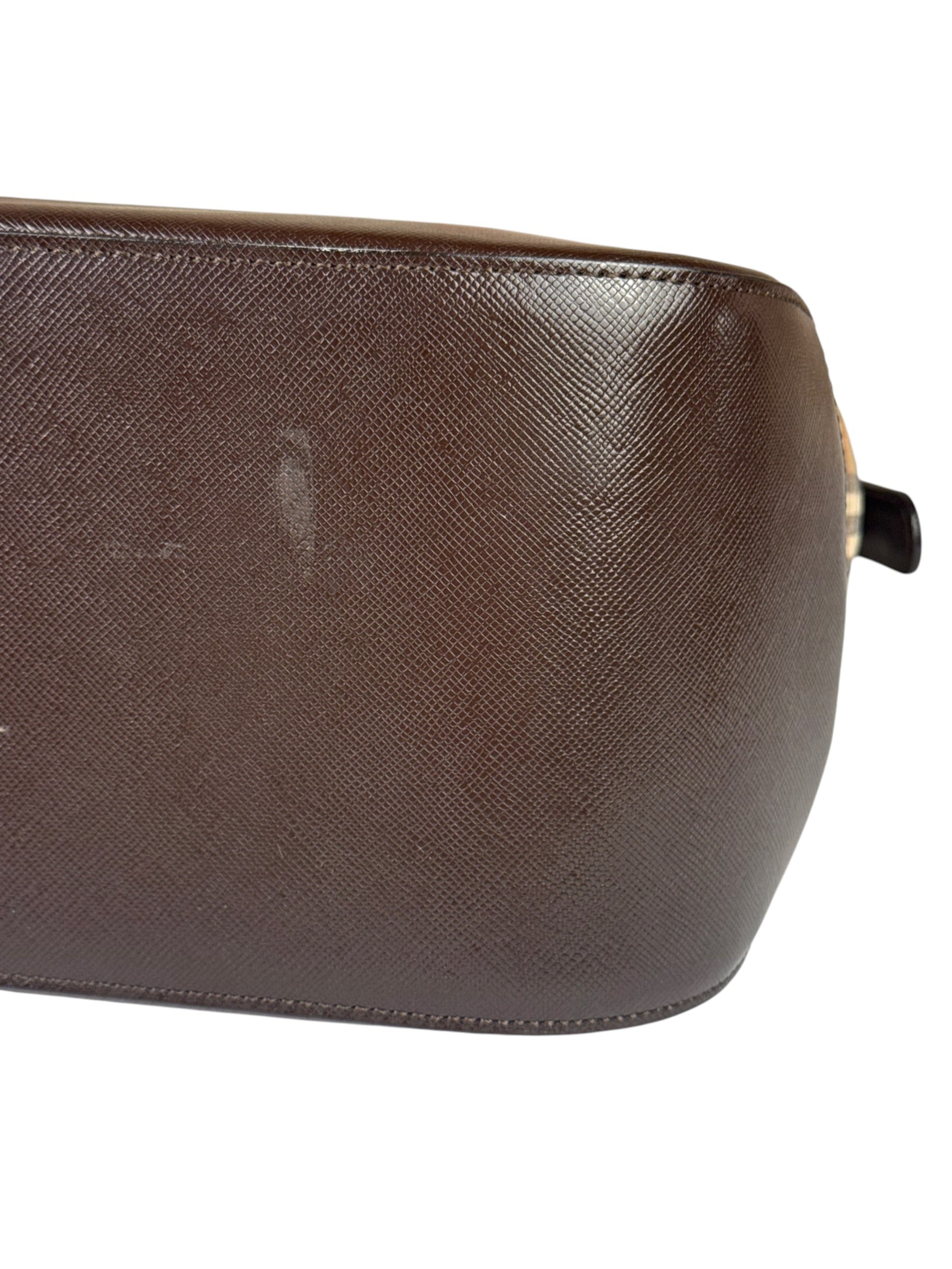 Burberry Vintage House Check Canvas/Leather Shoulder Bag
