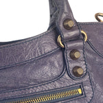 Balenciaga Purple Leather City Two-Way Bag