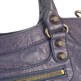 Balenciaga Purple Leather City Two-Way Bag