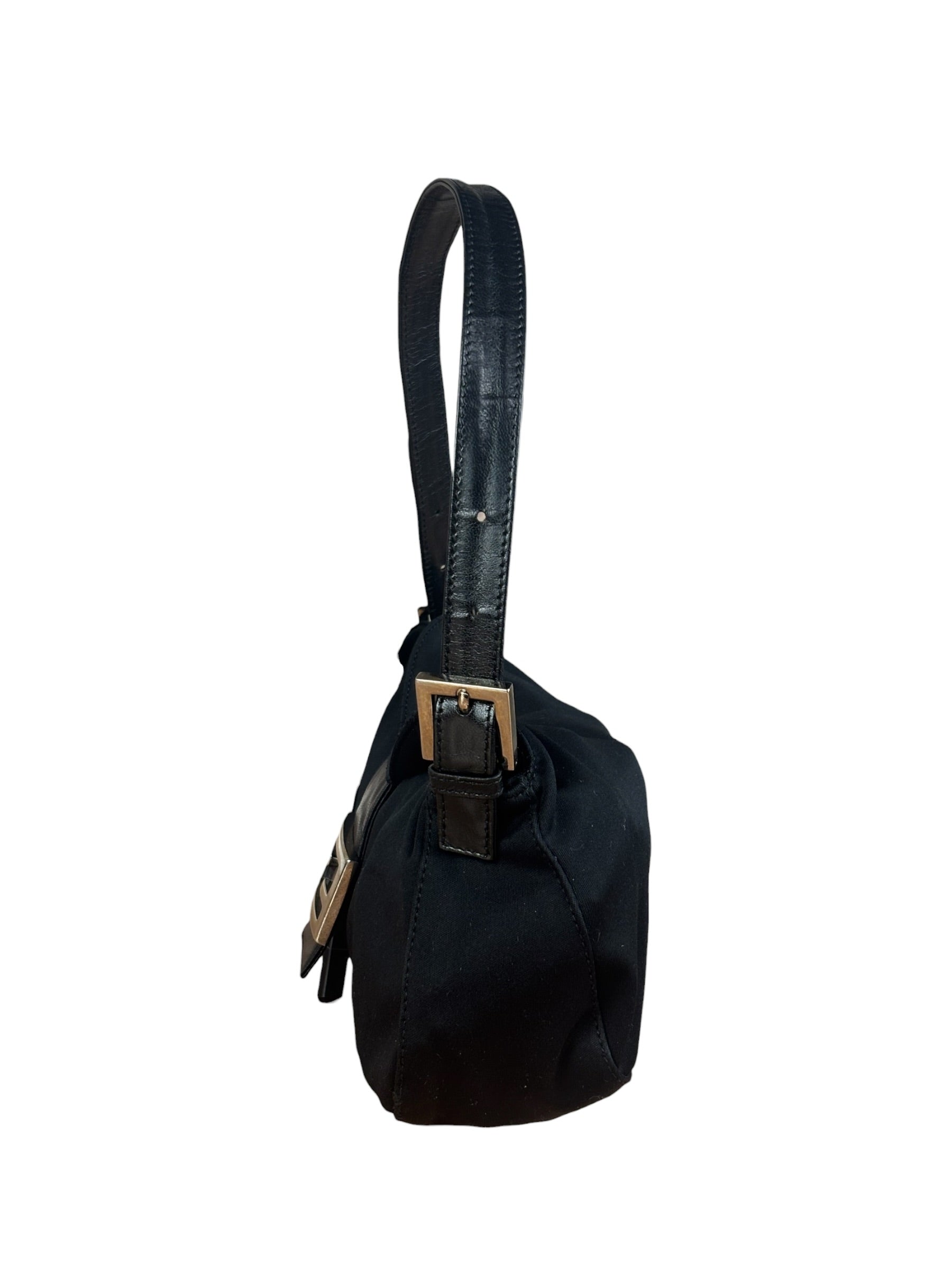 Fendi Vintage Black Mamma Baguette Shoulder Bag