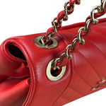 Chanel Red Chevron Leather Flap Bag 2019