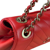 Chanel Red Chevron Leather Flap Bag 2019