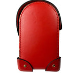 Gucci Red/Beige Leather GG Apple Print Padlock Bamboo Handbag