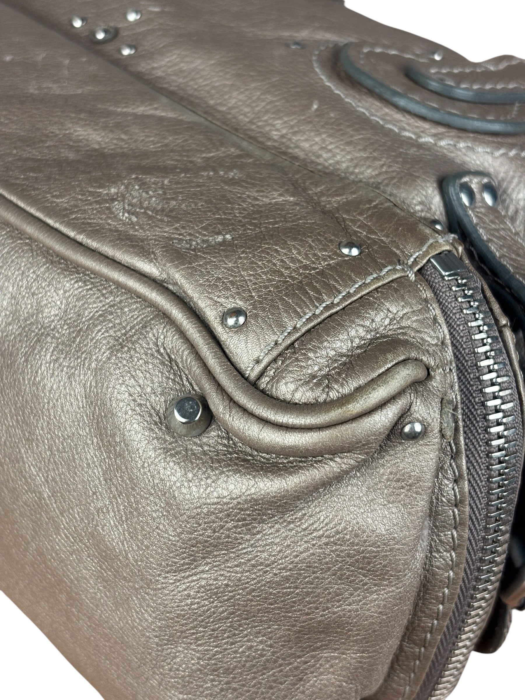 Chloe Metallic Taupe Vintage Paddington