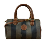 Fendi Vintage Pequin Stripped Nano Boston Bag