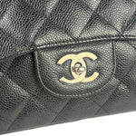 Chanel Black Caviar Quilted Flap Large Flap Bag 2006