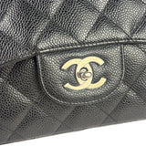 Chanel Black Caviar Quilted Flap Large Flap Bag 2006
