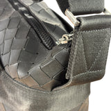 Bottega Veneta Black Rubber Intrecciato Messenger Bag