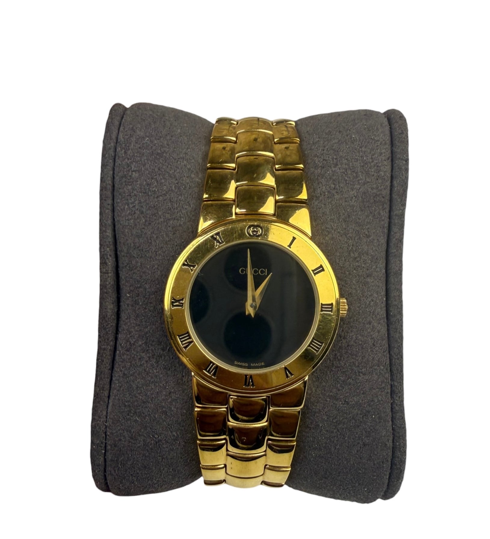 Gucci 3300.2.L Black Round Dial Gold Plated