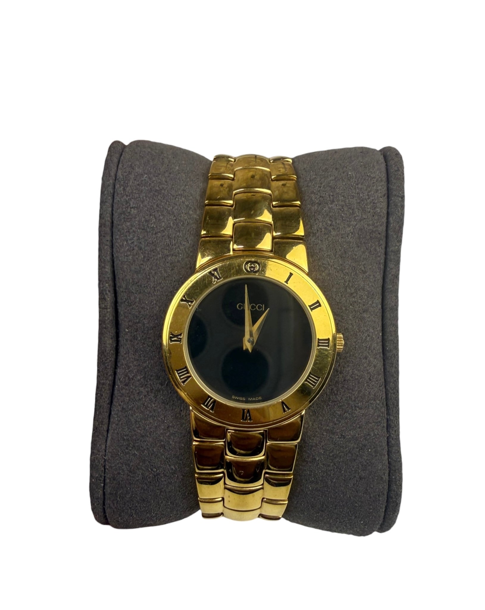 Gucci 3300.2.L Black Round Dial Gold Plated
