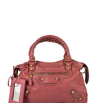 Balenciaga Pink Lambskin Velo Moto Two-Way Bag
