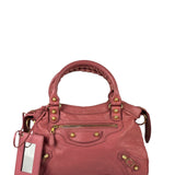 Balenciaga Pink Lambskin Velo Moto Two-Way Bag