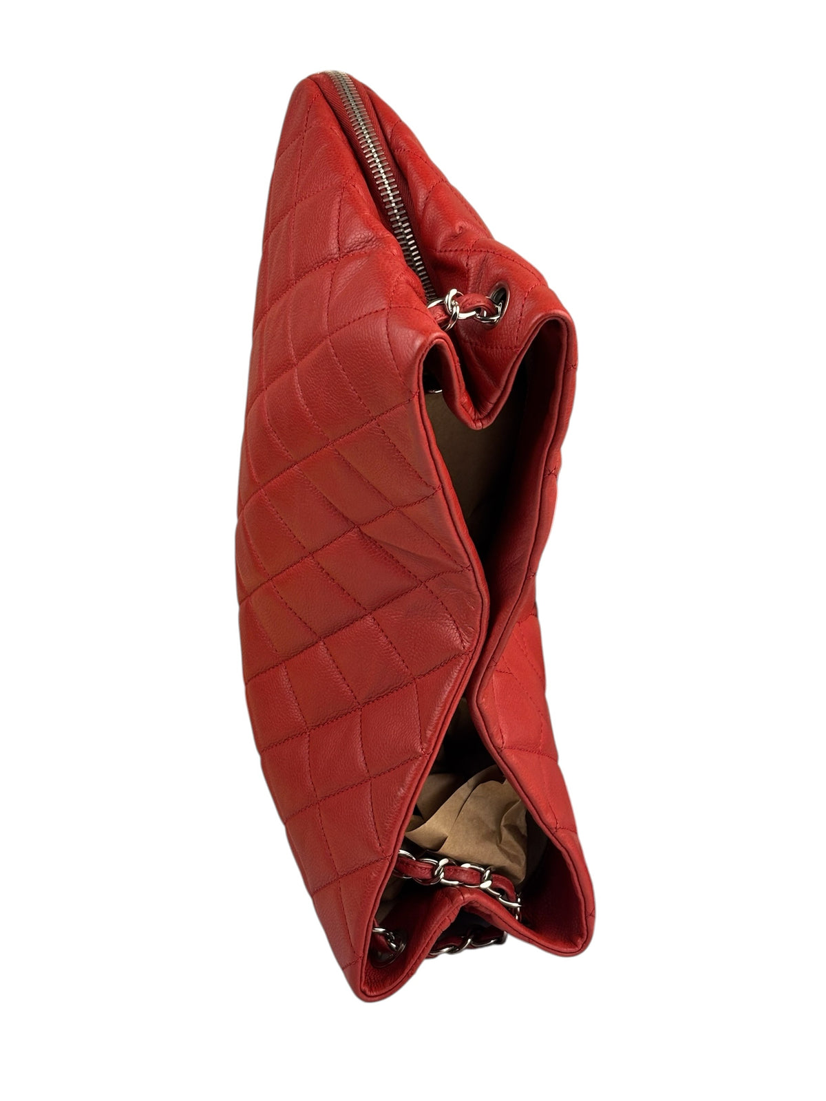 Chanel Red Caviar Leather Zip Out Tote Bag 2011