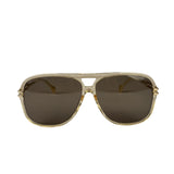 Gucci GG1105S Oversized Aviator Gold-Tone Sunglasses