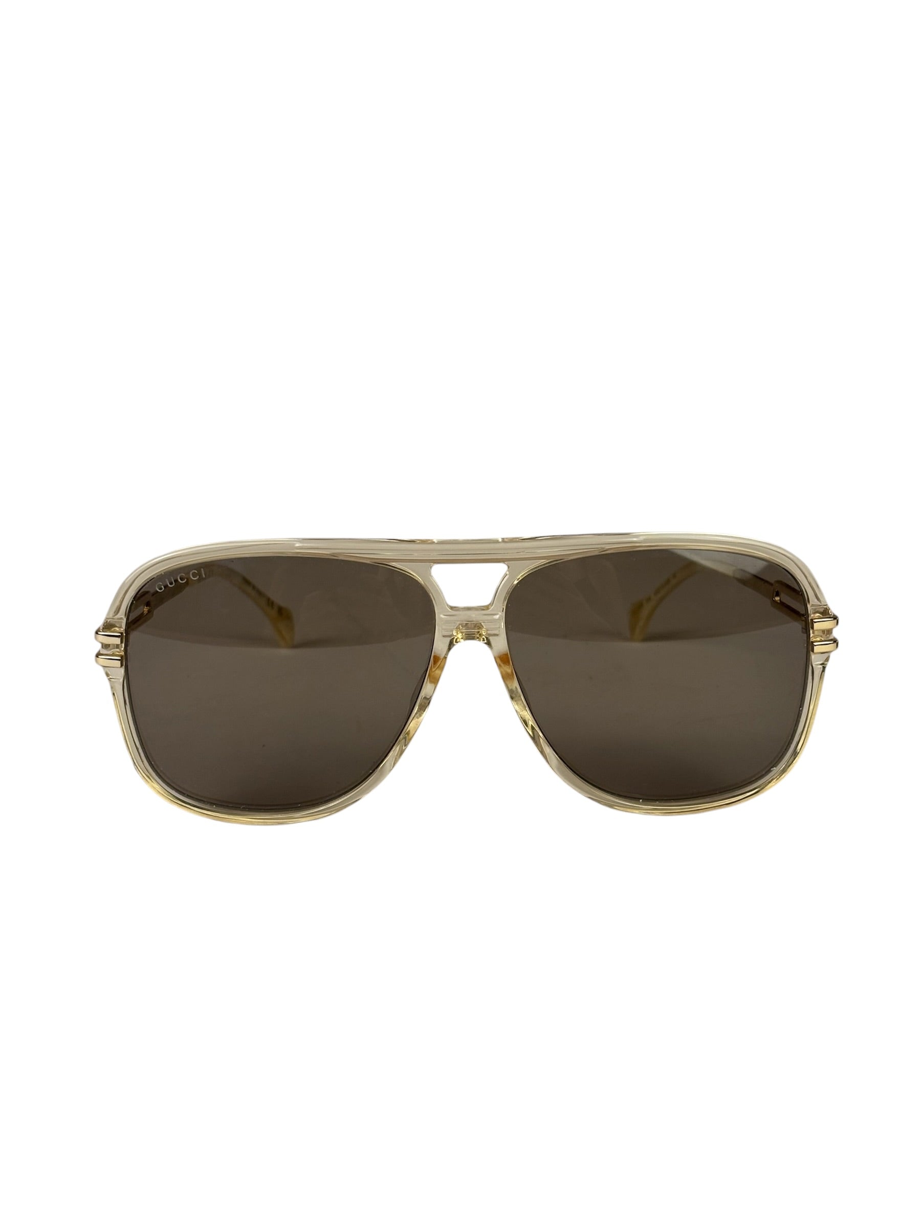 Gucci GG1105S Oversized Aviator Gold-Tone Sunglasses