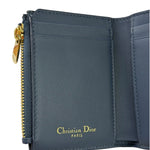 Christian Dior Navy Leather Tri-Fold Compact Wallet