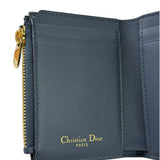 Christian Dior Navy Leather Tri-Fold Compact Wallet