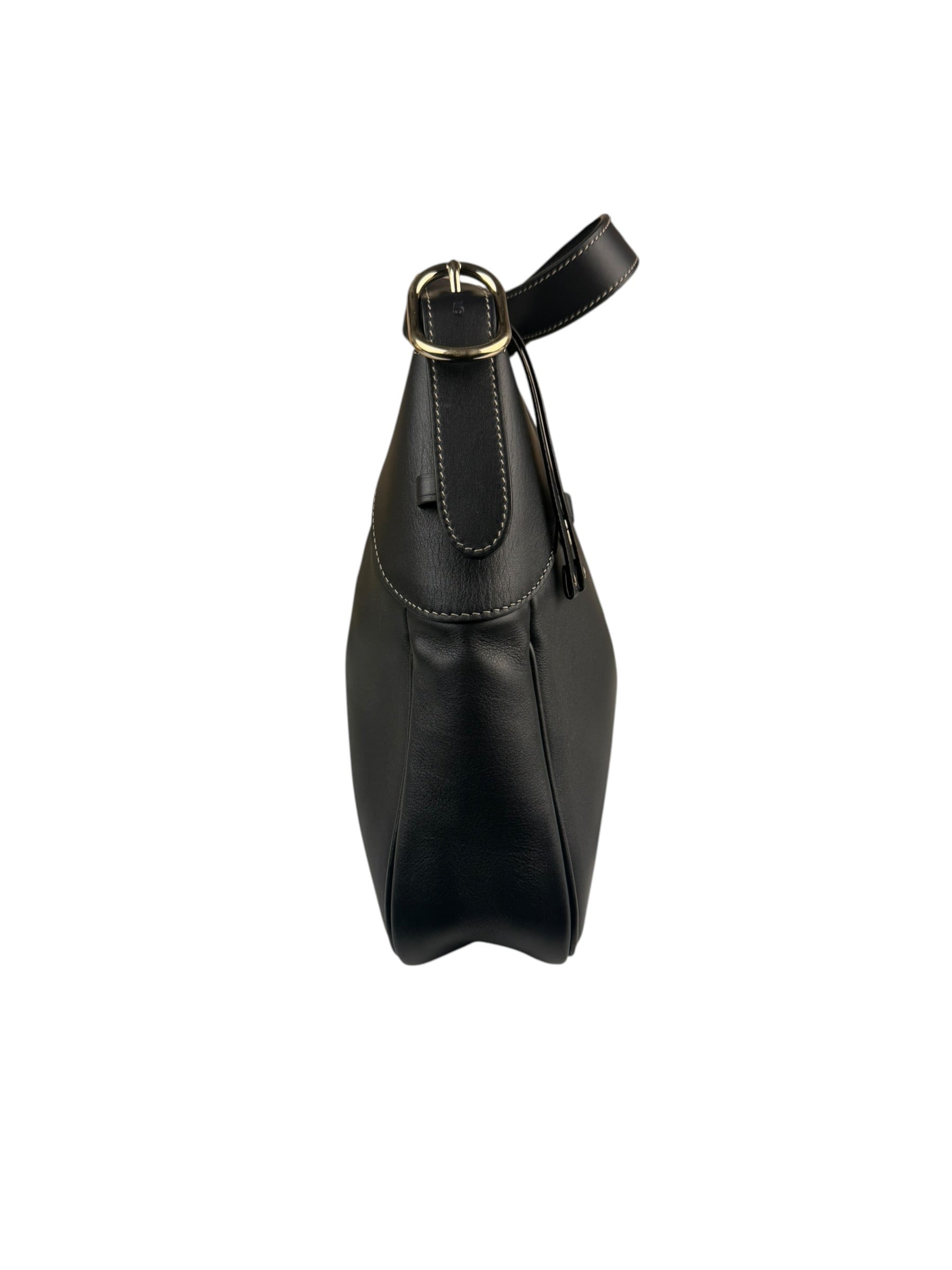 Gucci Black Leather GG Emblem Hobo Bag