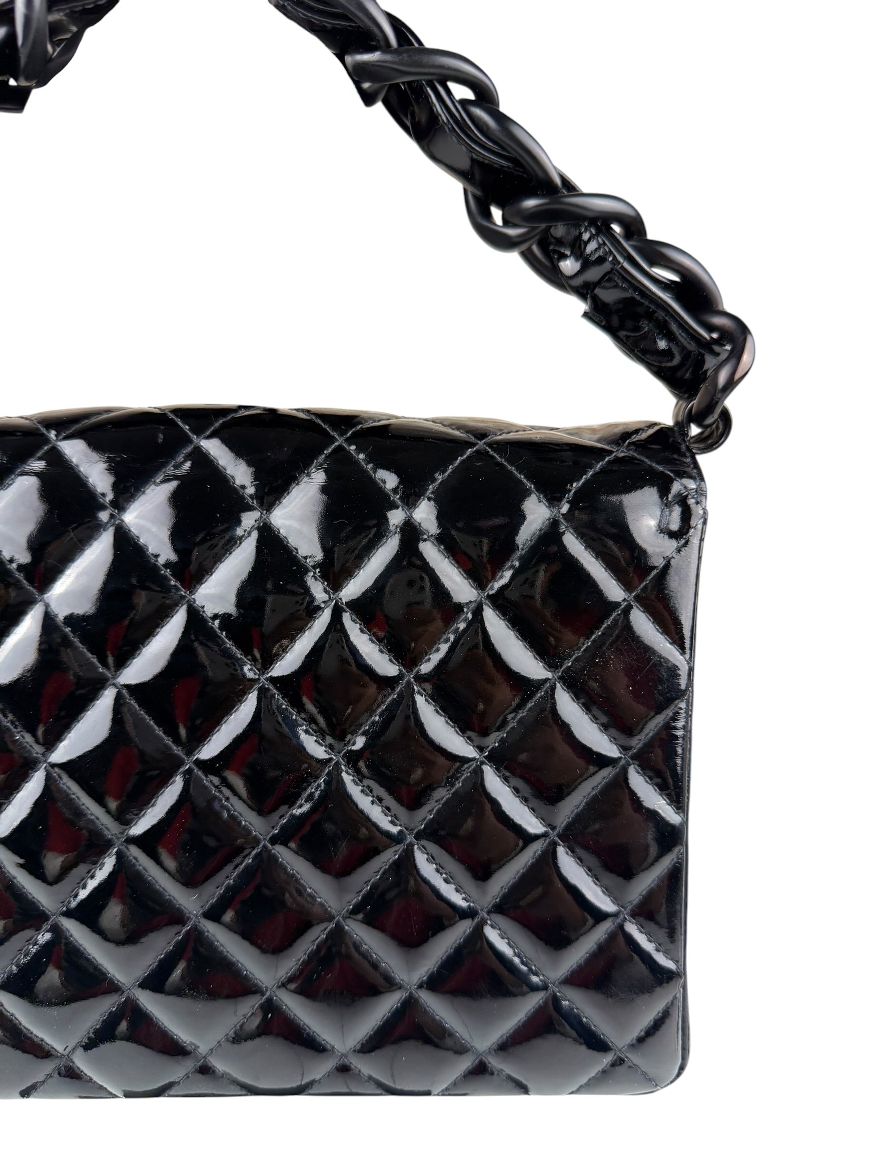 Chanel Vintage Black Leather In The Business Flap Handbag 1996