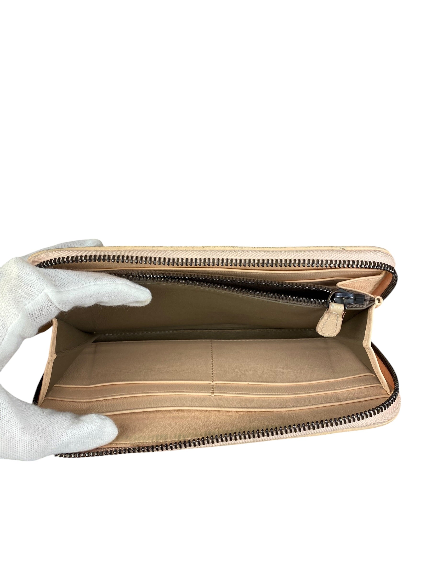 Bottega Veneta Pink Intreccio Snake Leather Long Wallet