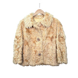 Vintage Brown Curly Shag Fur Coat