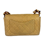 Chanel Beige Quilted Lambskin Tortoiseshell Chain Flap 1996