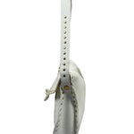 Celine White Grained Leather Studded Poultbot Shoulder Bag