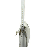Celine White Grained Leather Studded Poultbot Shoulder Bag