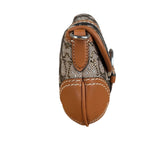 Coach Leather Trim Crystal Signature Jacquard Soho Pochette