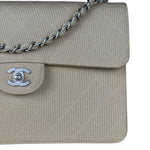 Chanel Beige Quilted Canvas Chain Flap Bag 1998