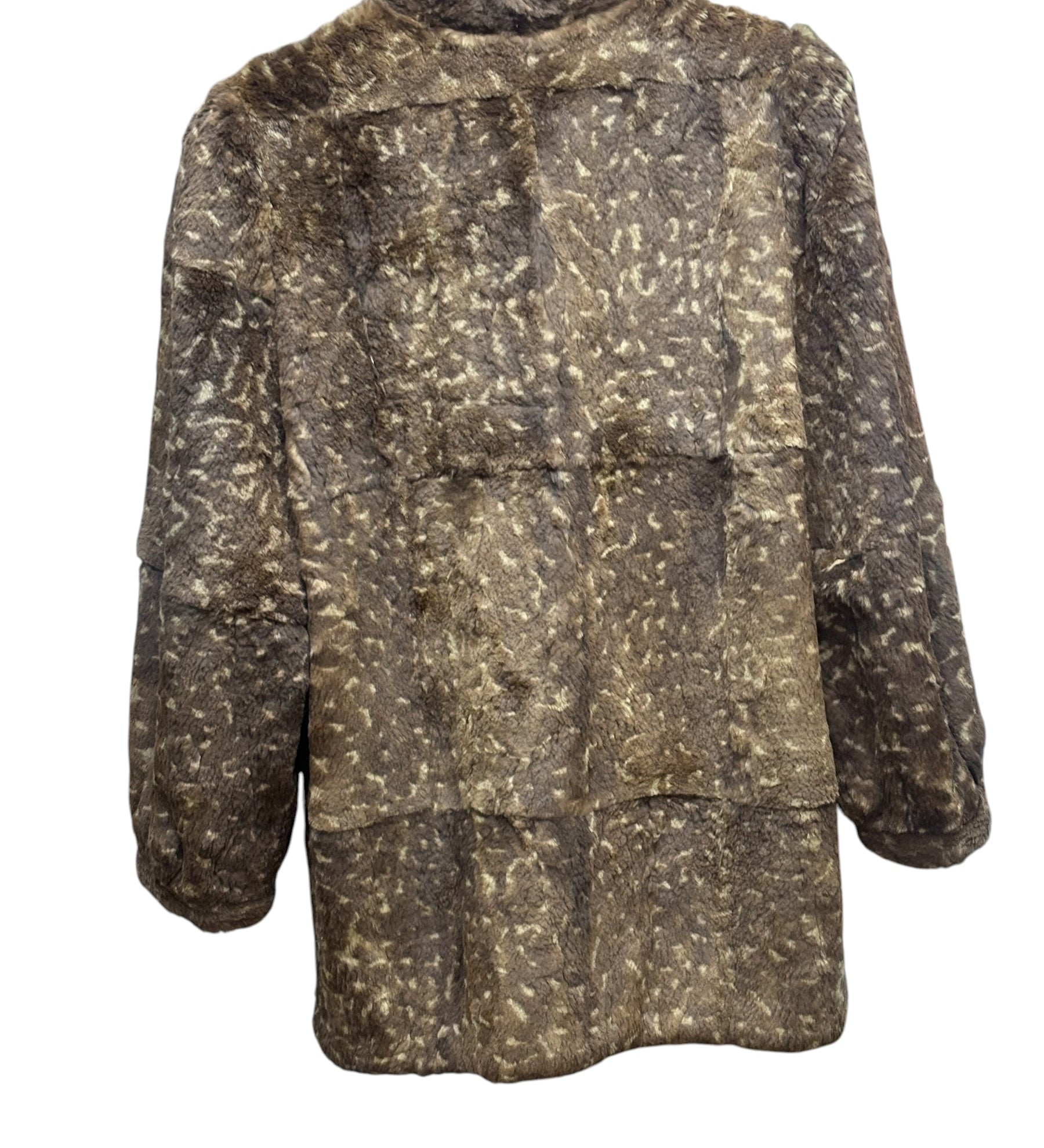 Canadia Fawn Print Llush Faux Fur Coat