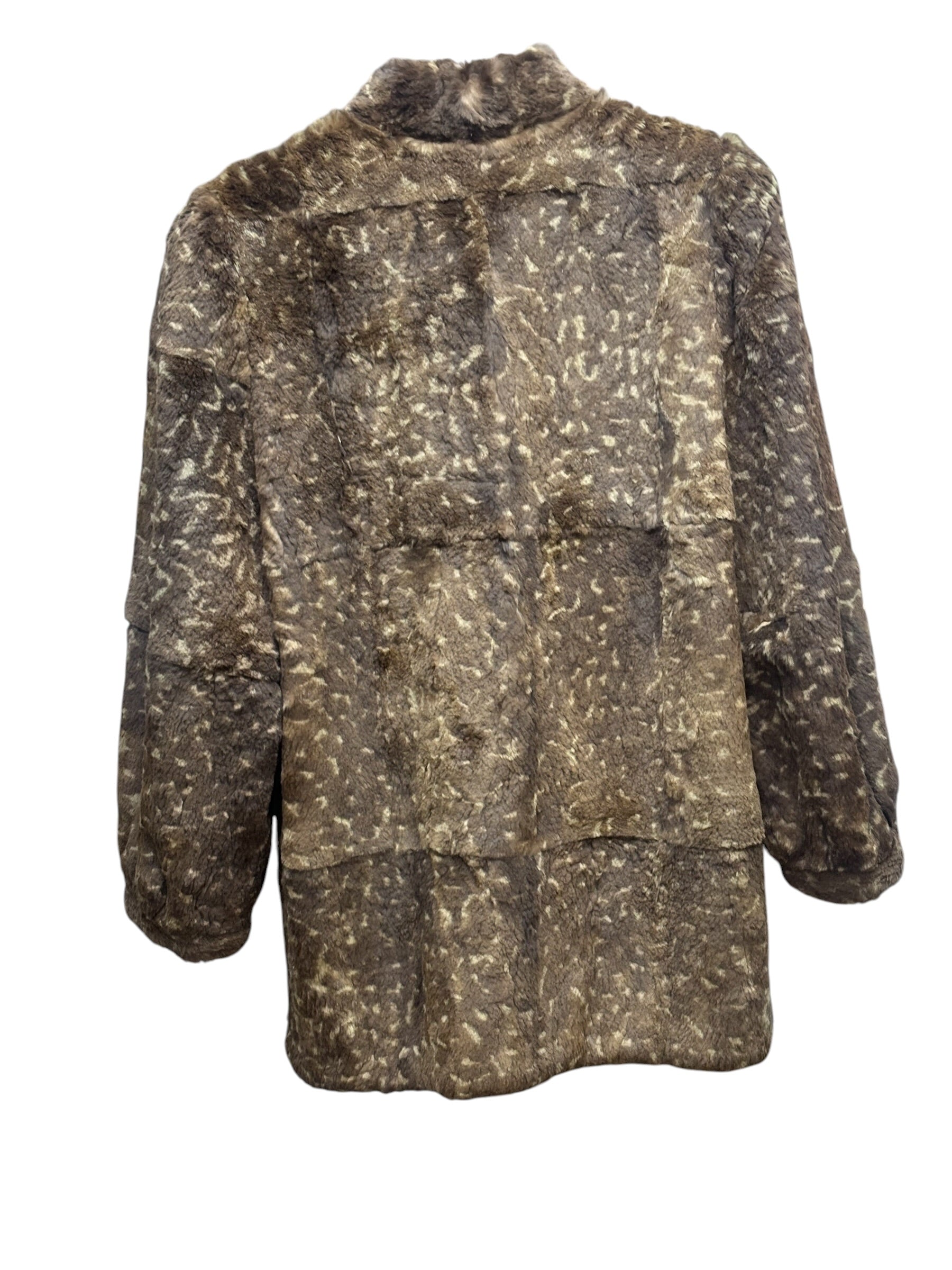 Canadia Fawn Print Llush Faux Fur Coat